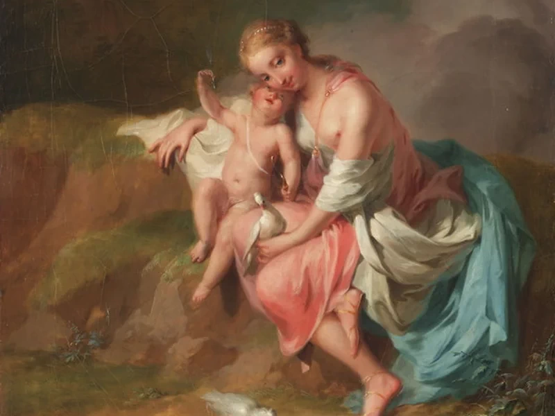 1730-Anton Wilhelm Tischbein - Venere e Cupido